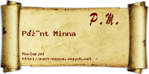Pánt Minna névjegykártya